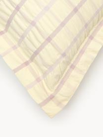 Federa in seersucker a quadri Leonita, Giallo pallido, lavanda, Larg. 50 x Lung. 80 cm