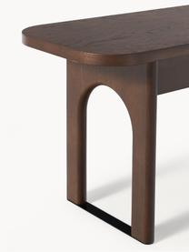 Holz-Sitzbank Apollo, verschiedene Größen, Sitzfläche: Spanplatte mit Eichenholz, Beine: Eichenholz, lackiert Dies, Eichenholz, dunkelbraun lackiert, B 180 x T 37 cm