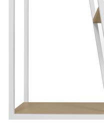 Standregal Albi aus Holz und Metall, Gestell: Metall, beschichtet, Regalboden: Mitteldichte Holzfaserpla, Weiss, Eichenholz, 120 x 197 cm