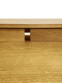 Uitschuifbare bureau Carteret, 115 x 44 - 68 cm, Poten: massief eikenhout, FSC®-g, Tafelblad: spaanplaat met eikenhoutf, Lichtbruin, B 115 x H 84 cm