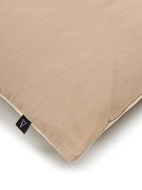 Samt-Bettwäsche Tender in Beige, Vorderseite: 100% Polyestersamt, Rückseite: 100% Baumwolle, Beige, 135 x 200 cm + 1 Kissen 80 x 80 cm