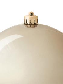 Boule de Noël incassable Stix, Plastique robuste, Beige, Ø 14 cm, 2 pièces