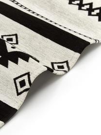 Alfombra kilim con borlas Afar, estilo étnico, Algodón, poliéster, Negro, An 80 x L 150 cm (Tamaño XS)