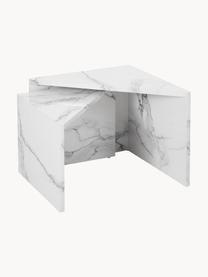 Súprava konferenčných stolíkov s mramorovým vzhľadom Vilma, 2 diely, Drevovláknitá doska strednej hustoty (MDF) potiahnutá lakom pokrytým papierom so vzhľadom mramoru, Biela, mramorový vzhľad, Súprava s rôznymi veľkosťami