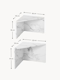 Couchtische Vilma in Marmor-Optik, 2er-Set, Mitteldichte Holzfaserplatte (MDF), mit lackbeschichtetem Papier überzogen, Weiß, Marmor-Optik, Set mit verschiedenen Größen