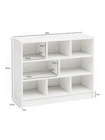 Libreria in bianco opaco Milo, Ripiano: truciolare, rivestimento , Bianco, Larg. 80 x Alt. 69 cm