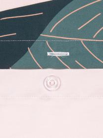 Obliečka na vankúš z bavlneného saténu Flora, 2 ks, Predná strana: viacfarebná Zadná strana: staroružová, Š 40 x D 80 cm