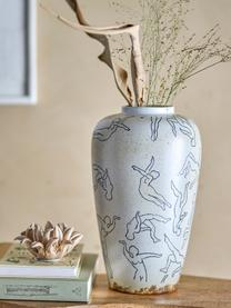 Podlahová váza Adah, V 34 cm, Kamenina, Lomená biela, čierna, Ø 21 x V 34 cm