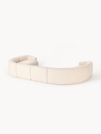 Sofá rinconera modular grande en tejido bouclé Sofia, Tapizado: tejido bouclé (100% polié, Estructura: madera de abeto, tablero , Patas: plástico Este producto es, Bouclé beige claro, An 450 x F 231 cm