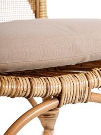 Sedia in rattan Natural, Rivestimento: poliestere, Marrone, Larg. 54 x Prof. 46 cm