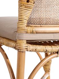 Krzesło z rattanu Natural, Tapicerka: poliester, Brązowy, S 54 x G 46 cm