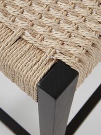 Barová židle s pleteninou Vikdalen, Světle béžová, jilmové dřevo, černě lakované, Š 45 cm, V 87 cm