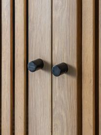 Komoda z drewna Okayama, Korpus: płyta pilśniowa średniej , Drewno dębowe, czarny, Ø 86 x W 160 cm