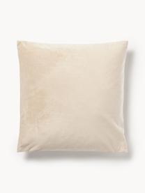 Fluwelen kussenhoes Lola met structuurpatroon, Fluweel (100% polyester), Beige, B 40 x L 40 cm