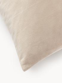 Housse de coussin en velours beige Lola, Velours (100 % polyester), Beige, larg. 40 x long. 40 cm