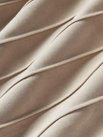 Housse de coussin en velours beige Lola, Velours (100 % polyester), Beige, larg. 40 x long. 40 cm