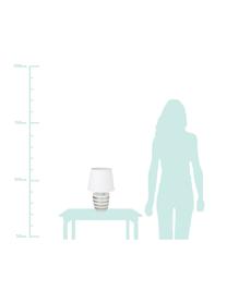 Lampada da tavolo in ceramica Sylvia, Paralume: tessuto, Base della lampada: ceramica, Bianco, argento, Ø 25 x Alt. 39 cm