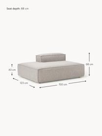 Chaise longue module Lennon uit bouclé, Bekleding: bouclé (100% polyester) M, Frame: massief grenenhout, multi, Poten: kunststof Dit product is , Bouclé taupe, B 150 x D 119 cm, rugleuning rechts