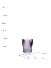 Wassergläser Blossom mit Rillenrelief, 4 Stück, Glas, Lila, Ø 8 x H 10 cm, 260 ml