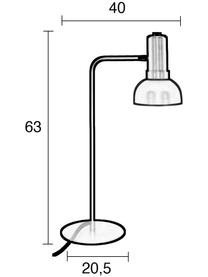 Grote bureaulamp Charlie, Lampenkap: gecoat metaal, Lampvoet: gecoat metaal, Grijs, roze, 21 x 63 cm