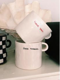 Handbemalte Tasse Good Morning, Steingut, Good Morning, Ø 10 x H 9 cm, 500 ml