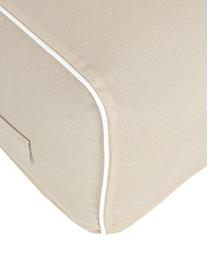 Puff de exterior Riahanna, Funda: tejido de poliéster (200 , Beige, blanco, An 60 x F 90 cm