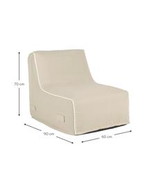 Puff de exterior Riahanna, Funda: tejido de poliéster (200 , Beige, blanco, An 60 x F 90 cm