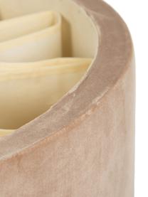 Fluwelen poef Bina met opbergruimte, Bekleding: polyester fluweel, Frame: hout, Beige, Ø 90 x H 40 cm