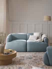 Modulares Bouclé-Sofa Sofia (2-Sitzer), Bezug: Bouclé (100 % Polyester) , Gestell: Fichtenholz, Spanplatte, , Bouclé Blau, B 190 x T 103 cm