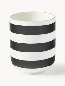 Tazze da caffè in porcellana fatte a mano Lumi 4 pz, Porcellana lucida, Bianco, nero, oro, Ø 8 x Alt. 10 cm, 290 ml