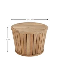 Mesa auxiliar para exterior de madera de teca Circus, Teca reciclada, Teca, Ø 63 x Al 43 cm