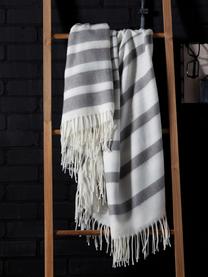 Plaid Hamam, Acrilico, Grigio, bianco, Larg. 130 x Lung. 170 cm