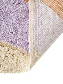 Tapis de bain coton bio Belinda, Coton bio 100 %, certifié BCI, Lilas, beige, brun, couleur crème, larg. 50 x long. 80 cm