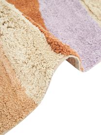 Dywanik łazienkowy z bawełny organicznej Belinda, 100% bawełna organiczna z certyfikatem BCI, Lila, beżowy, brązowy, odcienie kremowego, S 50 x D 80 cm