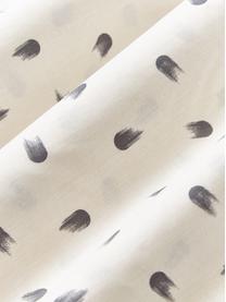 Taie d'oreiller réversible en coton à petits pois Amma, Blanc cassé, larg. 50 x long. 70 cm