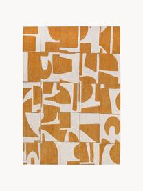 Tapis avec motif graphique Papercut, 100 % polyester, Ocre, blanc crème, larg. 80 x long. 150 cm (taille XS)