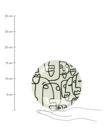 Dessertteller Modiglia mit One Line Zeichnung, 2 Stück, Steingut, Cremeweiss, Schwarz, Ø 16 cm