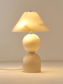 Lampe à poser ajustable en verre Danielle, Beige, haute brillance, Ø 27 x haut. 41 cm