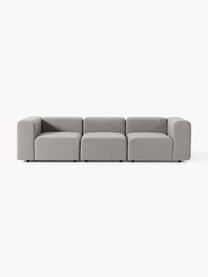 Modulares Bouclé-Sofa Lena (4-Sitzer), Bezug: Bouclé (93 % Polyester, 6, Gestell: Buchenholz, Spanplatte, H, Füße: Kunststoff, Bouclé Grau, B 287 x T 106 cm