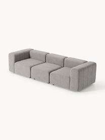 Modulares Bouclé-Sofa Lena (4-Sitzer), Bezug: Bouclé (93 % Polyester, 6, Gestell: Buchenholz, Spanplatte, H, Füße: Kunststoff, Bouclé Grau, B 287 x T 106 cm