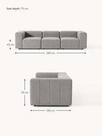 Modulares Bouclé-Sofa Lena (4-Sitzer), Bezug: Bouclé (93 % Polyester, 6, Gestell: Buchenholz, Spanplatte, H, Bouclé Grau, B 287 x T 106 cm