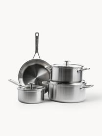 Koch-Set KitchenAid mit 3 Schichtböden, 7-tlg., Deckel: Glas, Silberfarben, Set mit verschiedenen Größen