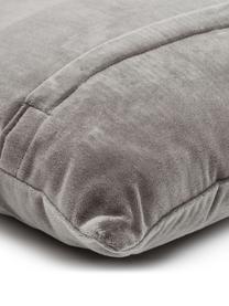 Haftowana poduszka z aksamitu z wypełnieniem Preston, Szary, odcienie kremowego, S 45 x D 45 cm