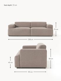 Sofa Melva (3-Sitzer), Bezug: 100 % Polyester Der hochw, Gestell: Massives Kiefernholz, Spa, Webstoff Taupe, B 238 x T 101 cm