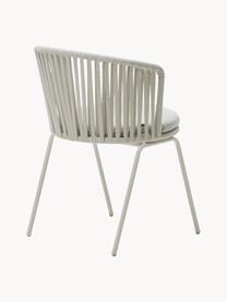 Chaise de jardin à accoudoirs Saconca, Tissu gris clair, beige clair, larg. 59 x prof. 56 cm
