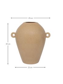 Handgefertigte Keramik-Vase Quiet in Beige, Keramik, Beige, B 29 x H 30 cm