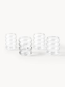 Mondgeblazen waterglazen Bubbly, 4 stuks, Borosilicaatglas, Transparant, Ø 8 x H 10 cm, 320 ml