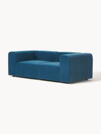 Sofá modular de terciopelo Lena (3 plazas), Tapizado: terciopelo (100% poliéste, Estructura: madera de pino, contracha, Patas: plástico., Terciopelo azul petróleo, An 209 x F 106 cm