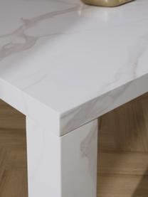 Eettafel Carl in marmerlook, 180 x 90 cm, MDF, bedekt met gelakt papier in marmerlook, Wit, gemarmerd, B 180 x D 90 cm