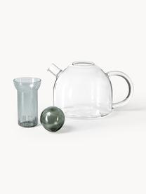 Mundgeblasene Teekanne Still, 1.3 L, Glas, Transparent, Anthrazit, 1.3 L